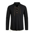 thumbnail image 1 of Afdoent Men's Polo Shirts 2025 Male Long Sleeve Beach Shirt With Stand Collar Lightweight Linen Blend Leisure Shirt For Summer Outdoor Boho Style Casual Bussiness, 1 of 6