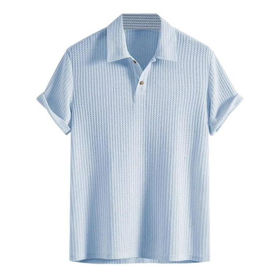 Afdoent Men's Polo Shirts Male Co Tton Solid Color Leisure Fashion Trend Short Sleeve Lapel Button Top Casual Bussiness