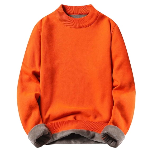 Afdoent Men's Pullover Sweater Men Autumn Winter Warm Solid Color Slim Fit Pullover Sweaters For Men