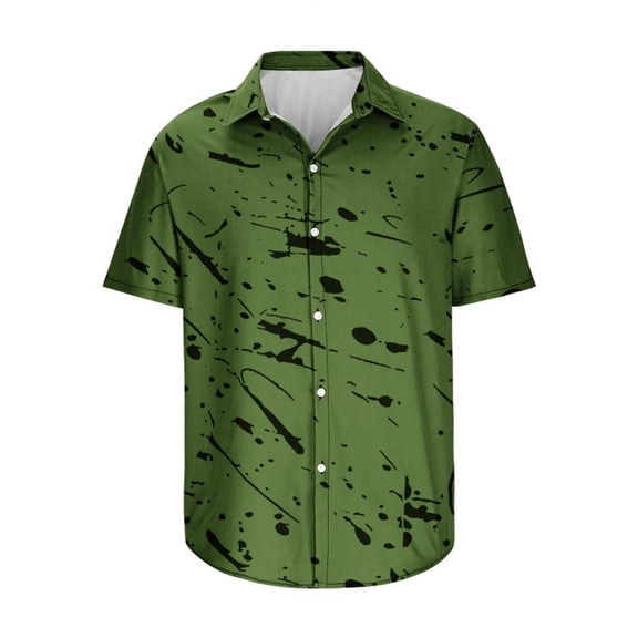 Afdoent Men's Shirts Male Short Sleeve Tropical Button Down Shirts Summer Beach Shirt Casual Vacation Top