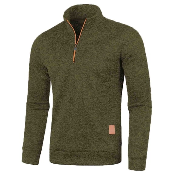 Afdoent Men's Sweater Male Autumn Winter Solid Zipper Neck Sweater Long Sleeve Fashion Top Sweatshirt Sweater For Fall Winter