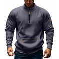 thumbnail image 1 of Afdoent Men's Sweatshirts Winter 2025 Stand Collar Half Zipper And Multiple Pockets Retro Streetwear, 1 of 4