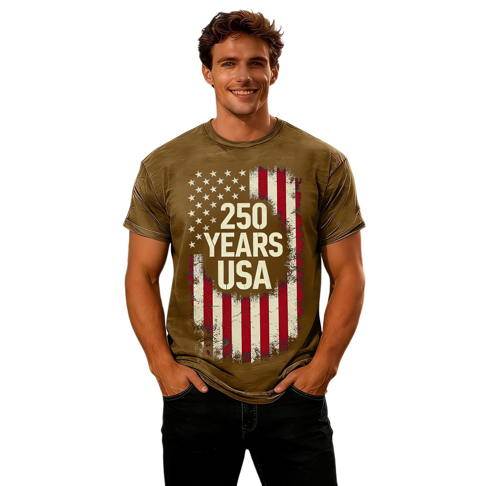 Afdoent Men's T-Shirts 250 Years Anniversary Patriotic Graphic T Shirt ...