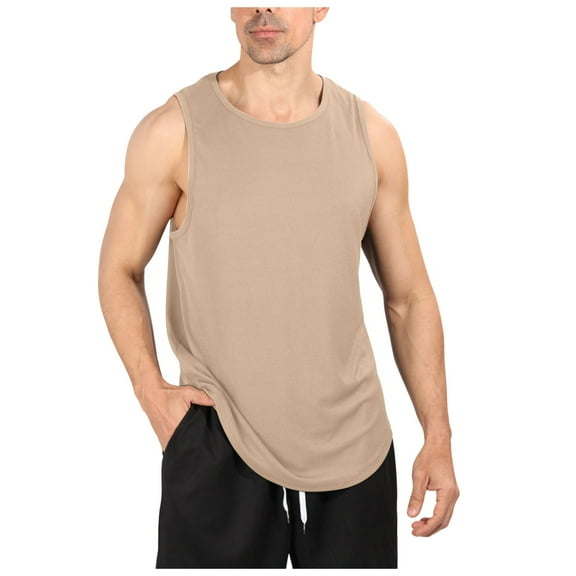 Afdoent Men's Tank Top Male Summer Breathable Thin Strap Solid Color Sports Loose Vest Casual Streetwear