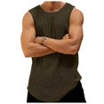 thumbnail image 1 of Afdoent Men's Tank Top Mens Summer Thin Knit Vest Casual Solid Color Knit Vest Comfortable, 1 of 6