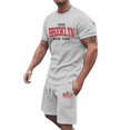 thumbnail image 1 of Afdoent Mens 2 Piece Sets T Shirt Men's Large Summer Short Sleeved T Shirt And Shorts Suit Men's Casual Fashion Theme Suit Retro Summer Beach Vacation Outfits, 1 of 6