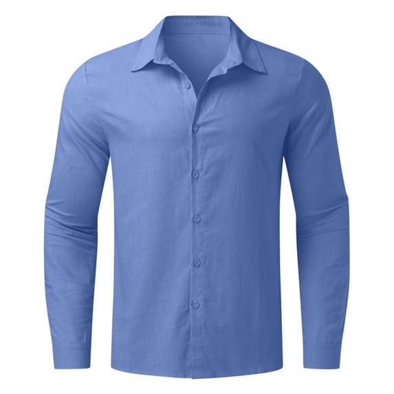 Afdoent Mens Button Down Shirt Men's Casual Fall Long Sleeve Loose Fit Button Down Shirt Vacation Mens Shirts