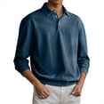 thumbnail image 1 of Afdoent Mens Casual Polo Shirts Male Casual Long Sleeve Shirt Solid Color Casual Buttons Lapel Shirt Male Thin Tops Bottoming Shirts For Men, 1 of 5