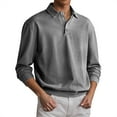 thumbnail image 1 of Afdoent Mens Casual Polo Shirts Male Casual Long Sleeve Shirt Solid Color Casual Buttons Lapel Shirt Male Thin Tops Bottoming Shirts For Men, 1 of 5