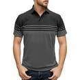 thumbnail image 1 of Afdoent Mens Casual Polo Shirts Male Spring Summer Fashion Casual Short Sleeve Striped Shirt Lapel Shirt Color Matching Top Shirts For Men, 1 of 7
