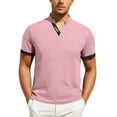 thumbnail image 1 of Afdoent Mens Casual Polo Shirts Male Summer Sports Casual Style Short Sleeve Color Block Shirts For Men, 1 of 5