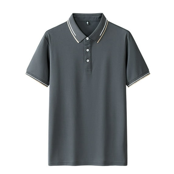 Afdoent Mens Casual Polo Shirts Summer Male Summer Trend Business Casual Breathable Short Sleeve Lapel Top Shirts For Men