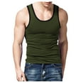 thumbnail image 1 of Afdoent Mens Casual Tank Tops Men's Wear Slim Casual Sports Summer Matching Color Undershirt Vest Classic, 1 of 8