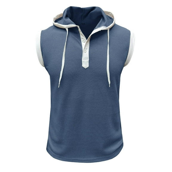 Afdoent Mens Casual Tank Tops Mens Gym Vest Training Sleeveless Vest Heavy Summer Sport Fitness Hooded Vest For Men Streetwear