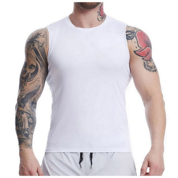 Afdoent Mens Casual Tank Tops Mens Tight Base Sleeveless Fitness Training Running Basketball Vest Classic
