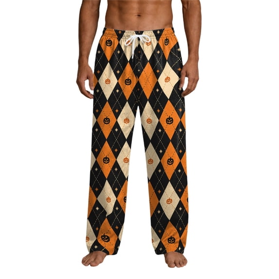 Afdoent Mens Halloween Pajama Pants Funny Pajama Bottoms for Men Casual Lightweight Comfy Loungewear Relaxed Fit and Soft