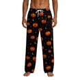 thumbnail image 1 of Afdoent Mens Halloween Pajama Pants Pumpkin Print Pajama Bottoms for Men Funny Pajamas Casual Lightweight Comfy Loungewear, 1 of 8