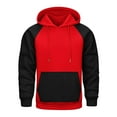 thumbnail image 1 of Afdoent Mens Hoodies Pullover Color Block Hoodie Pullover Sweatshirt For Fall Winter Casual Sportswear Stylish And Comfortable Design Retro Streetwear, 1 of 8