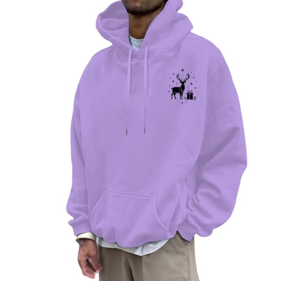 Afdoent Mens Hoodies Pullover For Festive Holiday Pullover Cozy Comfort Fit Casual Winter Wear Sweatshirt For Men