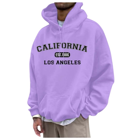 Afdoent Mens Hoodies Pullover Men's Casual Sports Plus Size Chest Letter Printed Hooded Long Sleeve Hooded Top Fall Outwear