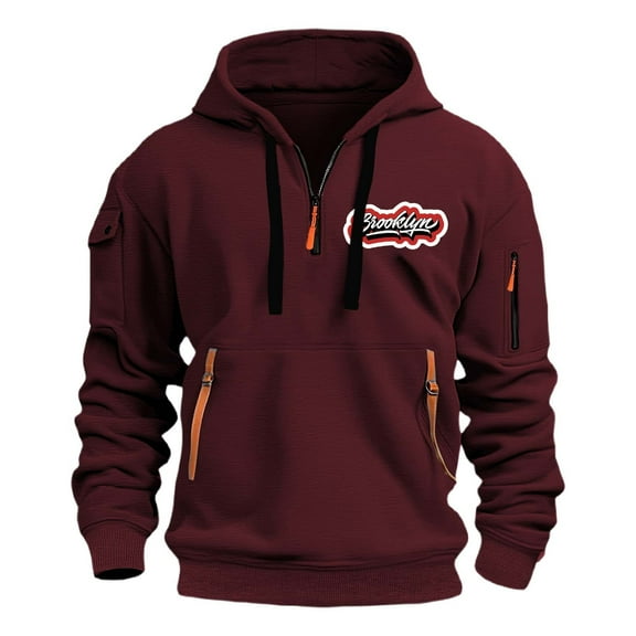 Afdoent Mens Hoodies Pullover Men's Oversize Winter Thick Casual Sweatshirt Hop Outdoor Long Sleeve Pullover With Pockets Drawstring 2025 Winter Comfortable