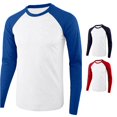 thumbnail image 1 of Afdoent Mens Long Sleeve T-Shirt Casual Color Block Tee Shirts Comfortable Loose Fit Crew Neck T Shirt For And Outdoor Activities Vacation Tops, 1 of 3