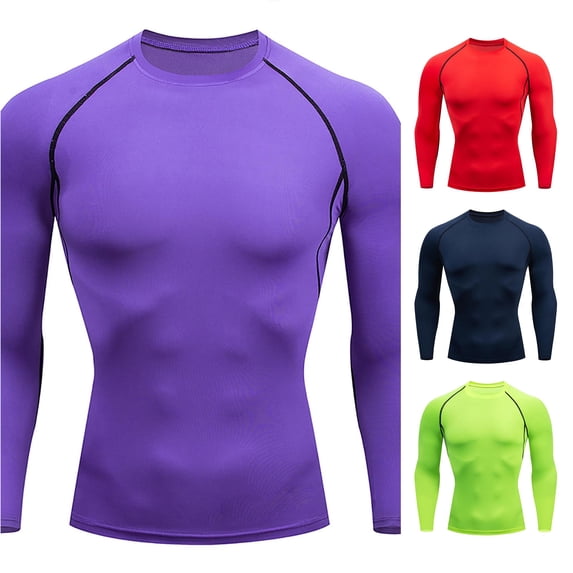 Afdoent Mens Long Sleeve T-Shirt Fitness Running Sports T Shirt Men Thermal Muscle Athletic Gym Clothes For Athletic