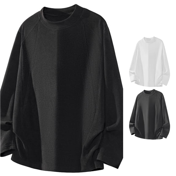 Afdoent Mens Long Sleeve T-Shirt Retro T Shirt Oversized Top Fall Fashion Casual Streetwear Tee Shirt For Everyday Wear