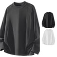 thumbnail image 1 of Afdoent Mens Long Sleeve T-Shirt Retro T Shirt Oversized Top Fall Fashion Casual Streetwear Tee Shirt Streetwear, 1 of 4