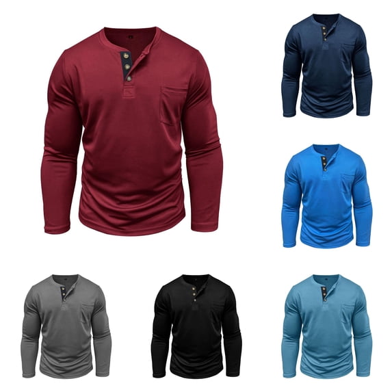 Afdoent Mens Long Sleeve T-Shirt Soft Casual Basic T Shirt Comfortable Layering Shirt For For Everyday Wear