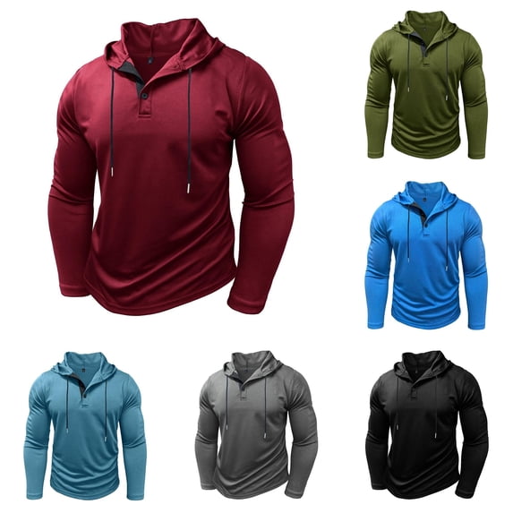 Afdoent Mens Long Sleeve T-Shirt Workout Hooded T Shirt Athletic Performance Top For Fitness Training And Casual Wear For Everyday Wear