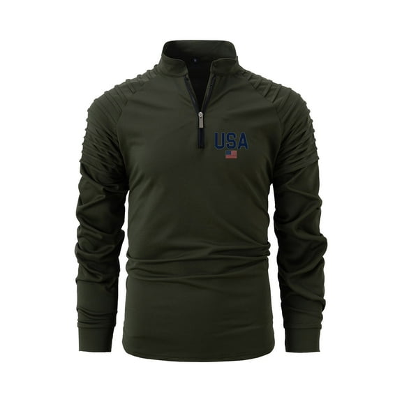 Afdoent Mens Polo Shirts 2025 Male Spring Autumn Daily Leisure Sports Standing Collar Shirt Pleated Clothing Comfortable