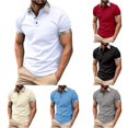 thumbnail image 1 of Afdoent Mens Polo Shirts Color Block Lapel Short Sleeve Shirt Summer Sports Polo Shirts For Men Fashion, 1 of 5