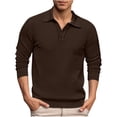 thumbnail image 1 of Afdoent Mens Polo Shirts Knit Long Sleeve Shirt Soft Blend Casual Business Comfortable Stretch Fit Classic Design Top For Daily Wear Vacation Beach Shirts, 1 of 5