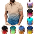 thumbnail image 1 of Afdoent Mens Polo Shirts Lapel Short Sleeve Shirt Gradient Print Dressy Casual Business Work Shirt Summer Tops Fashion Mens Shirts, 1 of 5