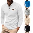 thumbnail image 1 of Afdoent Mens Polo Shirts Male Casual Fall Shirt Button Lapel Long Sleeve Mens Shirts Breathable Streetwear, 1 of 9