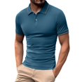 thumbnail image 1 of Afdoent Mens Polo Shirts Male Summer Fashion Business Casual Polo Shirt Lapel Short Sleeve Top Comfortable, 1 of 9