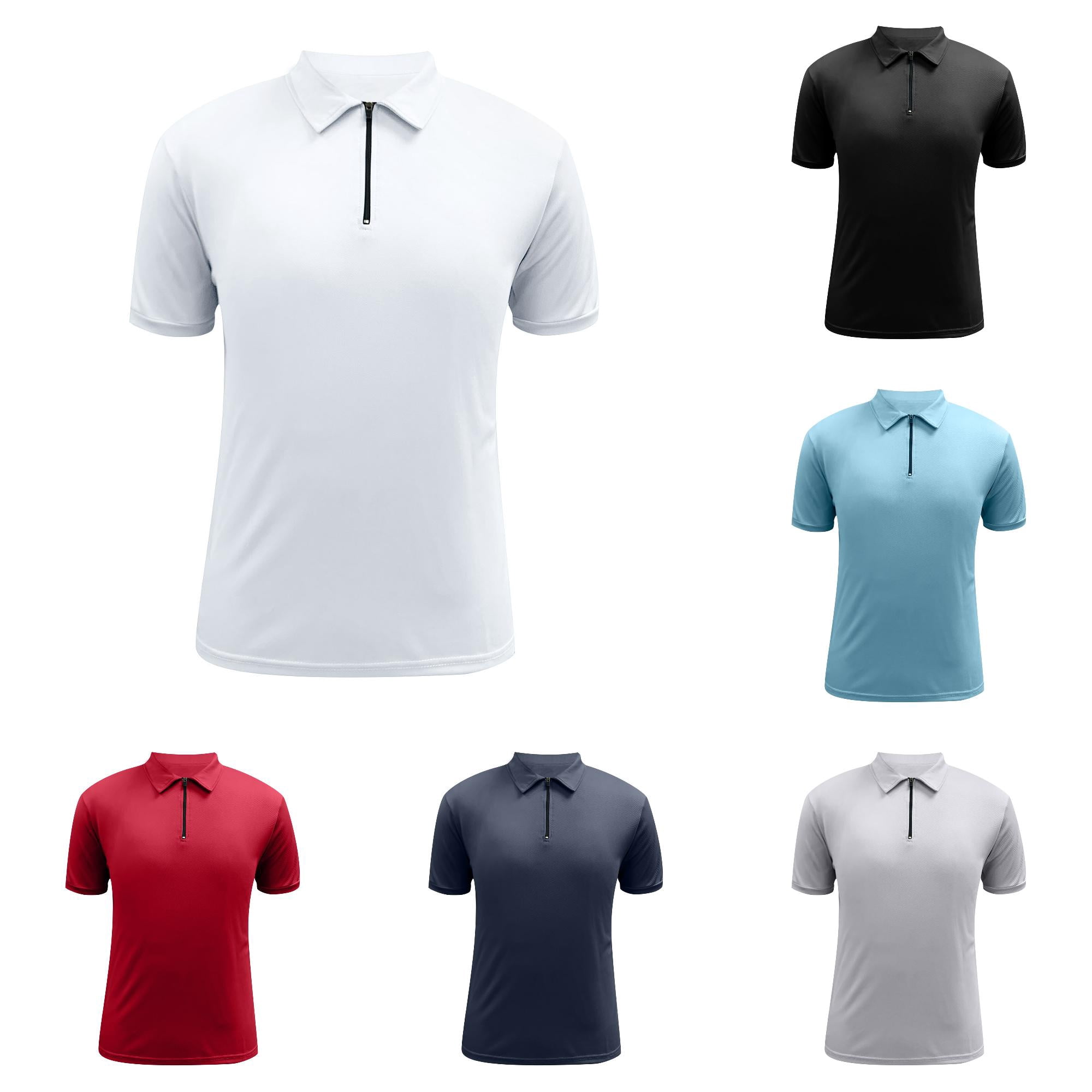 Afdoent Mens Polo Shirts Men's Short Sleeve Shirt Summer Casual Solid ...