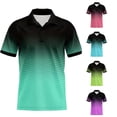 thumbnail image 1 of Afdoent Mens Polo Shirts Men's Summer Gradient Print Short Sleeve Shirt Loose Fit Casual Work Mens Shirts, 1 of 4