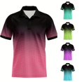 thumbnail image 1 of Afdoent Mens Polo Shirts Men's Summer Gradient Print Short Sleeve Shirt Loose Fit Fashion Mens Shirts, 1 of 4