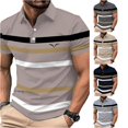 thumbnail image 1 of Afdoent Mens Polo Shirts Men's Summer Lapel Short Sleeve Shirt Color Block Fashion Casual Business Large Sized Breathable Casual Work Mens Shirts, 1 of 5