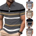 thumbnail image 1 of Afdoent Mens Polo Shirts Men's Summer Lapel Short Sleeve Shirt Color Block Fashion Casual Business Large Sized Breathable Polo Shirts For Men Fashion, 1 of 5