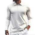 thumbnail image 1 of Afdoent Mens Polo Shirts Solid Color Lapel Button Open Neck Line Male Leisure Loose Comfortable Business Sports Long Sleeve Shirt Casual Outdoor, 1 of 5