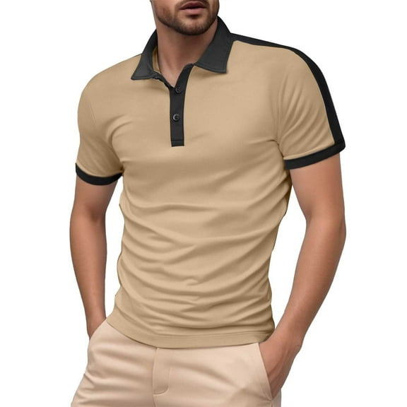 Afdoent Mens Shirts Male Spring Summer Fashion Casual Short Sleeve Color Shirt Color Block Lapel Shirt Mens Shirts