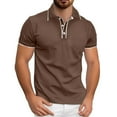 thumbnail image 1 of Afdoent Mens Shirts Male Spring Summer Fashion Short Sleeve Shirt Lapel Shirt Patchwork Top Mens Shirts, 1 of 8
