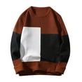 thumbnail image 1 of Afdoent Mens Sweater Male Autumn Winter Wool Sweater Crew Neck Pullover Bottoming Shirt Color Matching All Matching High Neck Top Loose Fit, 1 of 6