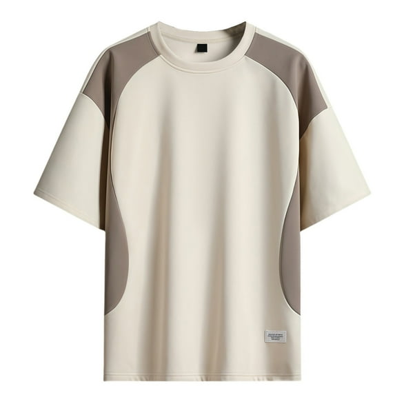 Afdoent Mens T-Shirt Male Casual T Shirts For Daily Wear And Sports Versatile Design With Color Block Style For Spring Summer Ideal For Shorts And Pants Soft Comfort Tee Shirts