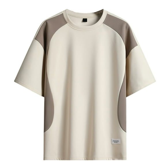 Afdoent Mens T-Shirt Male Casual T Shirts For Daily Wear And Sports Versatile Design With Color Block Style For Spring Summer Ideal For Shorts And Pants Soft Comfort Tee Shirts