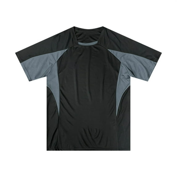 Afdoent Mens T-Shirt Male Color Matching Sport Loose Bottom Shirt Crew Neck Short Sleeve T Shirt Classic Tee