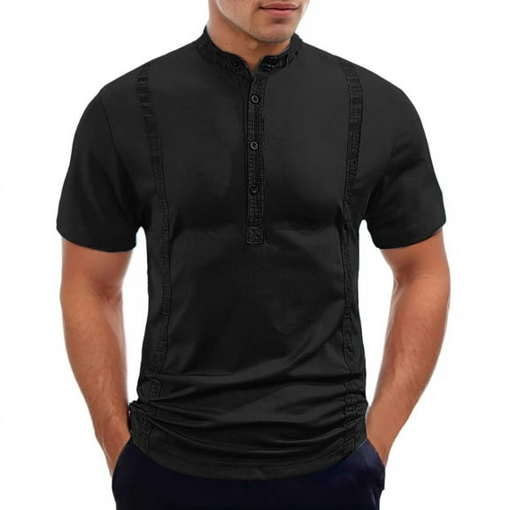 Afdoent Mens T-Shirt Male Spring Summer Fashion Solid Color T Shirt Pearl Small Twill Short Sleeve Comfort Tee Shirts